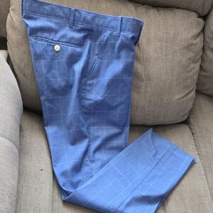 Izod Boys Blue Windowpane Dress Pants